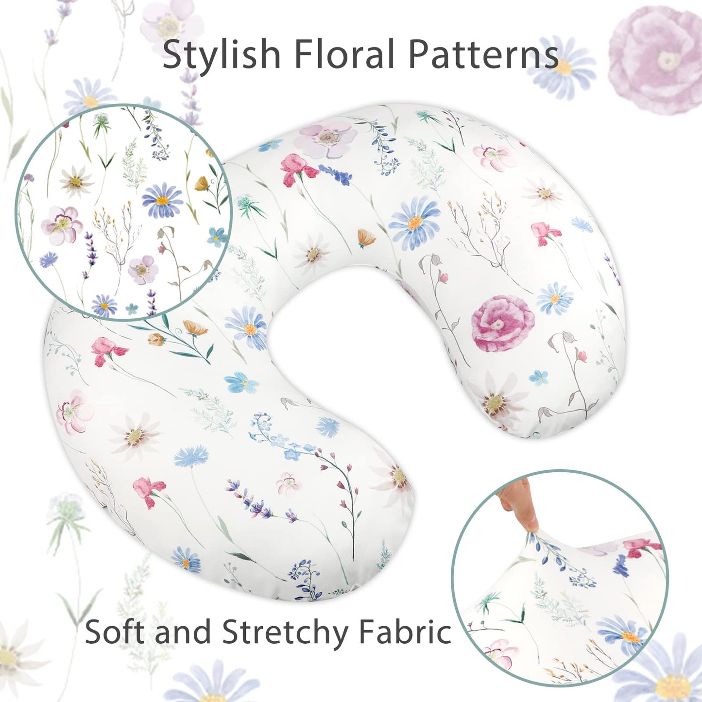 Nursing Pillow Cover Breastfeeding Pillow Slipcover For Moms Soft Breathable Organic Knit Fabric Newborn Infant Feeding Pillow C