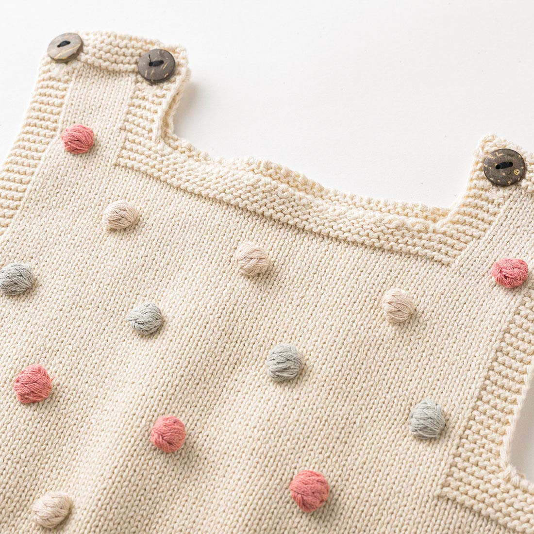 Simplee Kids Baby Girl Kint Rompers Fall Sleeveless Pompams Baby Girl Rompers 18-24 Months Little Girl Overall Jumpsuit Outfit (
