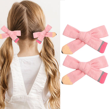 Back to School Hair Bows Clips Cute Pencil Bows Clips for Girls Baby Bowknot Hairgrips for School Hairclips Hair Barrettes Bow H