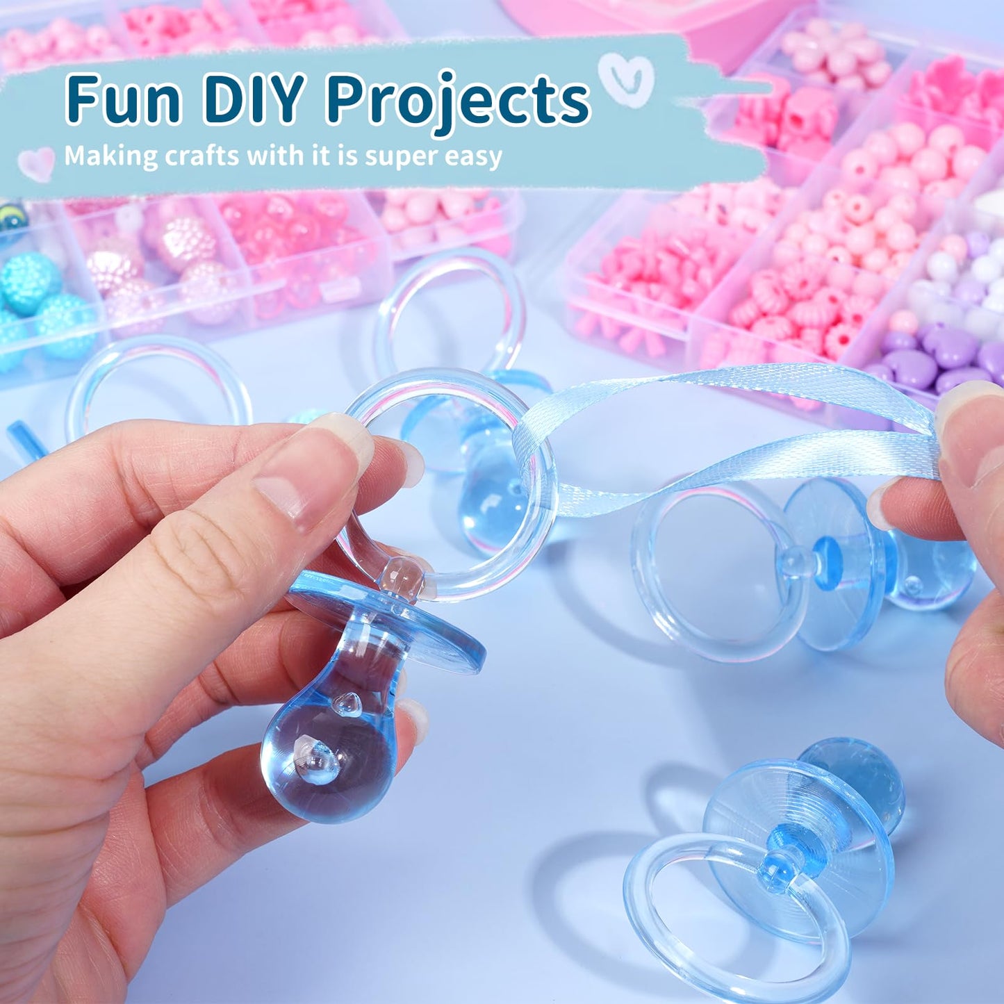 72 Pcs Baby Shower Pacifiers, 2.75 Plastic Pacifiers For Baby Shower Game, Baby Shower Decoration Diy, Gender Reveal Party Table