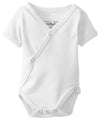 L'Ovedbaby Unisex-Baby Newborn Organic Short-Sleeve Kimono Bodysuit, White, 3/6 Months