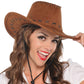 Brown Faux Suede Cowboy Hat - 1 Pc. - Perfect For Parties, Costume Events & Casual Wear