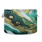 Canvas Storage Organizer Bin, Marble Gold Green Storage Basket Laundry Hamper with Handle for Clothes Playroom Decor, Large, 20 