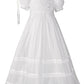 Little Things Mean A Lot 30' Cotton Batiste White Christening Baptism Gown With Cluny Trim And Bonnet - 3 Months (8-12 Lbs)