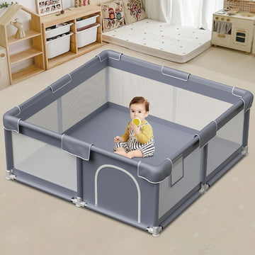 Baby Playpen 50X50 Inch, Playpen For Babies And Toddlers Baby Playpen Fence Playard Activity Center, Without Mat Included