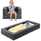 WeeGuruu Travel Toddler Bed, 3-in-1 Convertible Sofa Bed for Toddler Portable Floor Bed, Flip Open Sofa Lounger for Girls and Bo