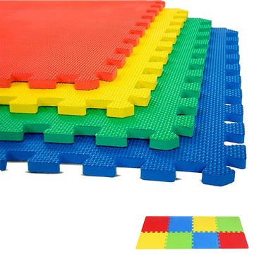 Babypro Multicolour KidS Play Mat For Floor Cushioning (Set Of 8, 12Mm) Interlocking Tiles, Soft, Durable, EcoFriendly, AntiS