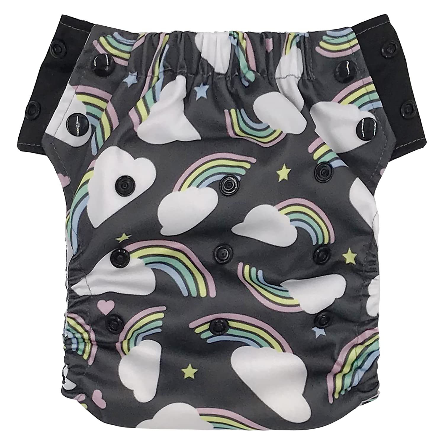 Hybrid Cloth Diaper - Reusable Training Pants, Swim Diaper, Special Needs Briefs, Fits From Baby Up To 10 Years (Size 2, Rainbow