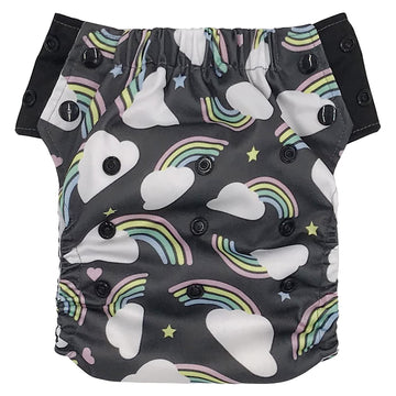 Hybrid Cloth Diaper - Reusable Training Pants, Swim Diaper, Special Needs Briefs, Fits From Baby Up To 10 Years (Size 2, Rainbow
