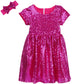 Cilucu Flower Girl Dress Baby Toddlers Sequin Dress Kids Party Dress Bridesmaid Wedding Gown Birthday Dress Hot Pink 7T-8T