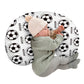 Rucekia Baby Nursing Pillow Cover - Personalized Name White Soccer Theme Breastfeeding U-Shaped for Bottle Feeding, Ultra Soft C