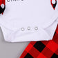 Bilison Infant Baby Boy Christmas Outfit My First Christmas Gentleman Romper Red Plaid Pants With Hat Clothes Sets