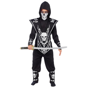 Fun World Skull Lord Ninja Silver Costume, Medium 8-10, Multicolor