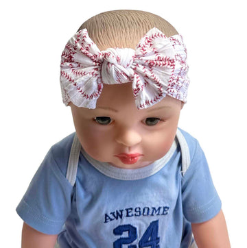 Zcyyys Baby Baseball Headband With Bow Sport Soccer Headband Bowknot Wide Hair Band Football Hair Bow For Toddler Infant Tsfd55