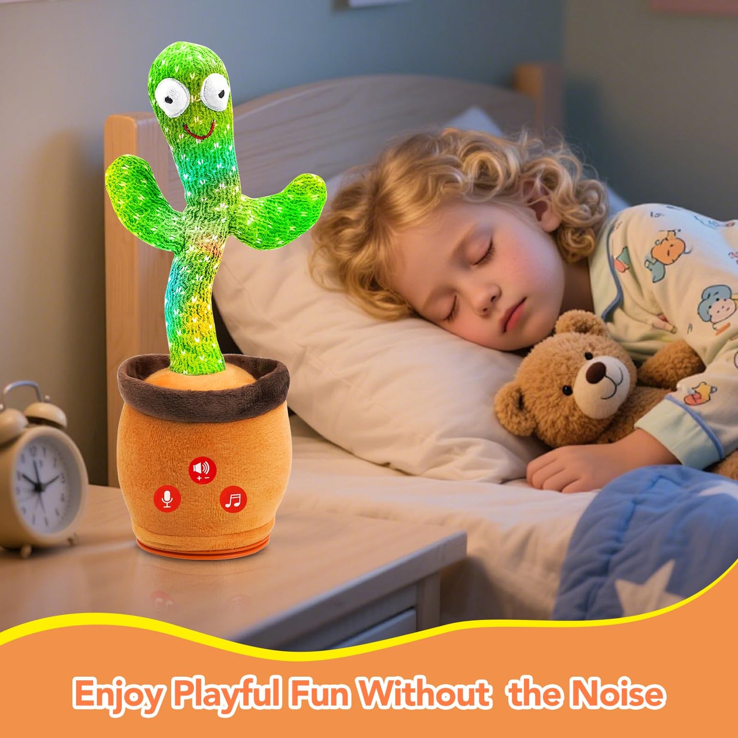 FAYOUCZ Updated Volume Adjustable Dancing Talking Cactus Toy for Baby Toddler, Mimicking Repeating Singing Interactive Cactus To