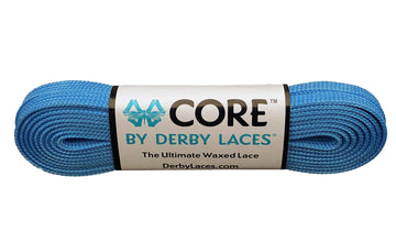Derby Laces Core Narrow 6Mm Waxed Lace For Figure Skates, Roller Skates, Boots, And Regular Shoes (Pool Blue, 84 Inch  213 Cm)