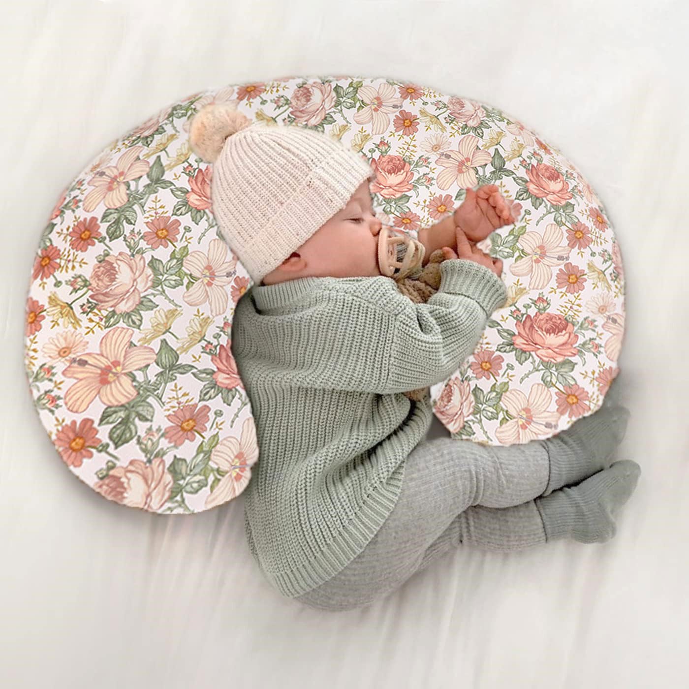 Little Jump Nursing Pillow Cover Slipcover For Breastfeeding Pillows, Soft And Comfortable Safely Fits On Standard Infant Nursin