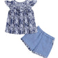 Spring Bunny  Toddler Girl  Hannah  Blue Printed Top and Bottom Set  2 Years
