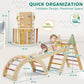 7In1 Pikler Triangle Set, Pikler Triangle Climbing Toys Set For Toddlers, Wooden Toddler Climbing Toys Indoor Playground, Foldab