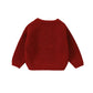 Baby Girl Cute Long Sleeve Crew Neck Love Embroidery Sweater Toddler Valentine Day Outfits (Red Love, 9-12 Months)