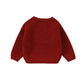Baby Girl Cute Long Sleeve Crew Neck Love Embroidery Sweater Toddler Valentine Day Outfits (Red Love, 6-9 Months)