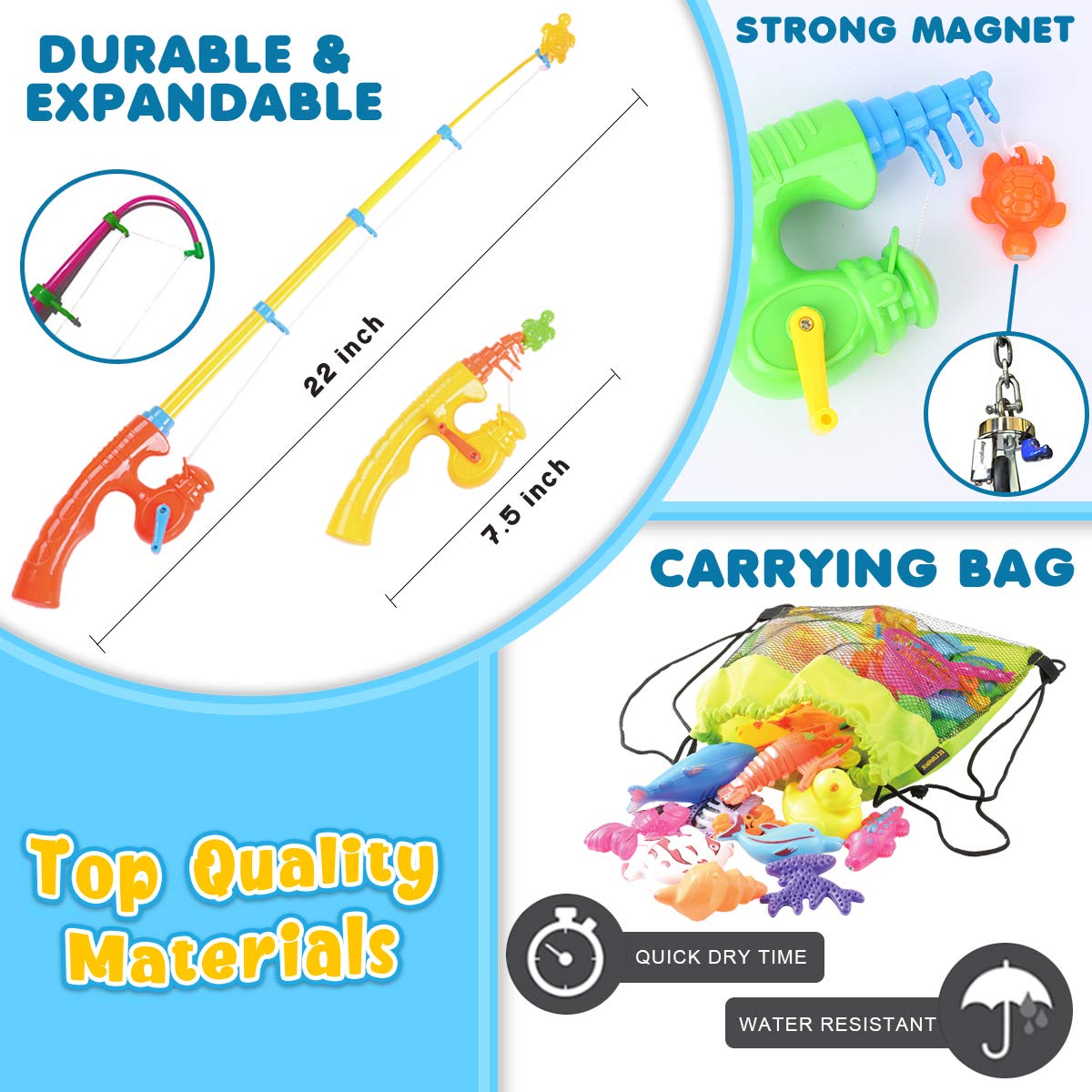Goody King Magnetic Fishing Game Pool Toys for Kids - Outdoor Indoor Water Table Toys Carnival Party Water Bath Toy for Toddlers