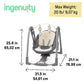 Ingenuity Every Season Swing 'N Go Portable Swing - Cooling And Warming Fabrics, Detachable Sustainable Wooden Bar, Music, Motor