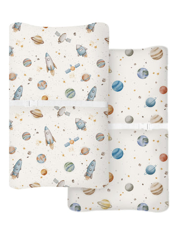 Changing Pad Cover for Baby Boys Girls 2 Pack, Fits Standard 32     16    Changing Table Pads, Silky Breathable Stretch Knit, Ma