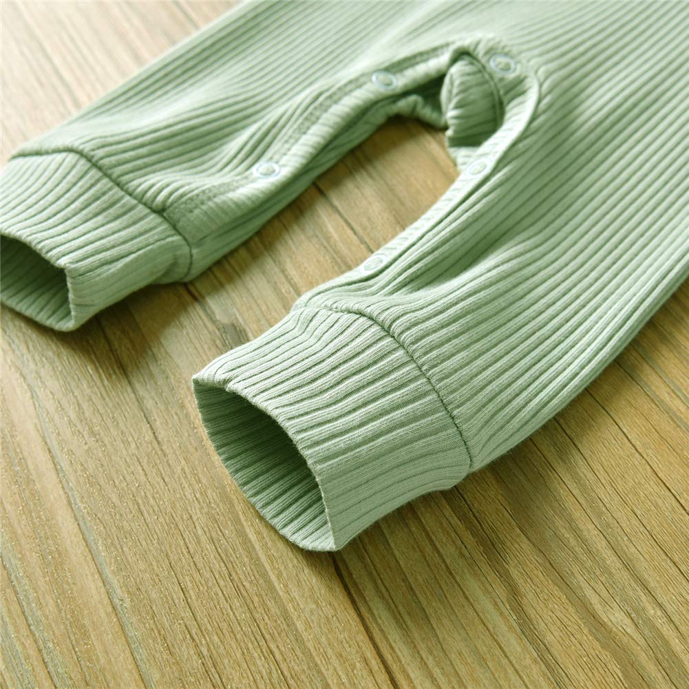 Eghunooy Baby Boy Girl Solid Color One Piece Romper Jumpsuit Outfits Clothes (Newborn) Light Green