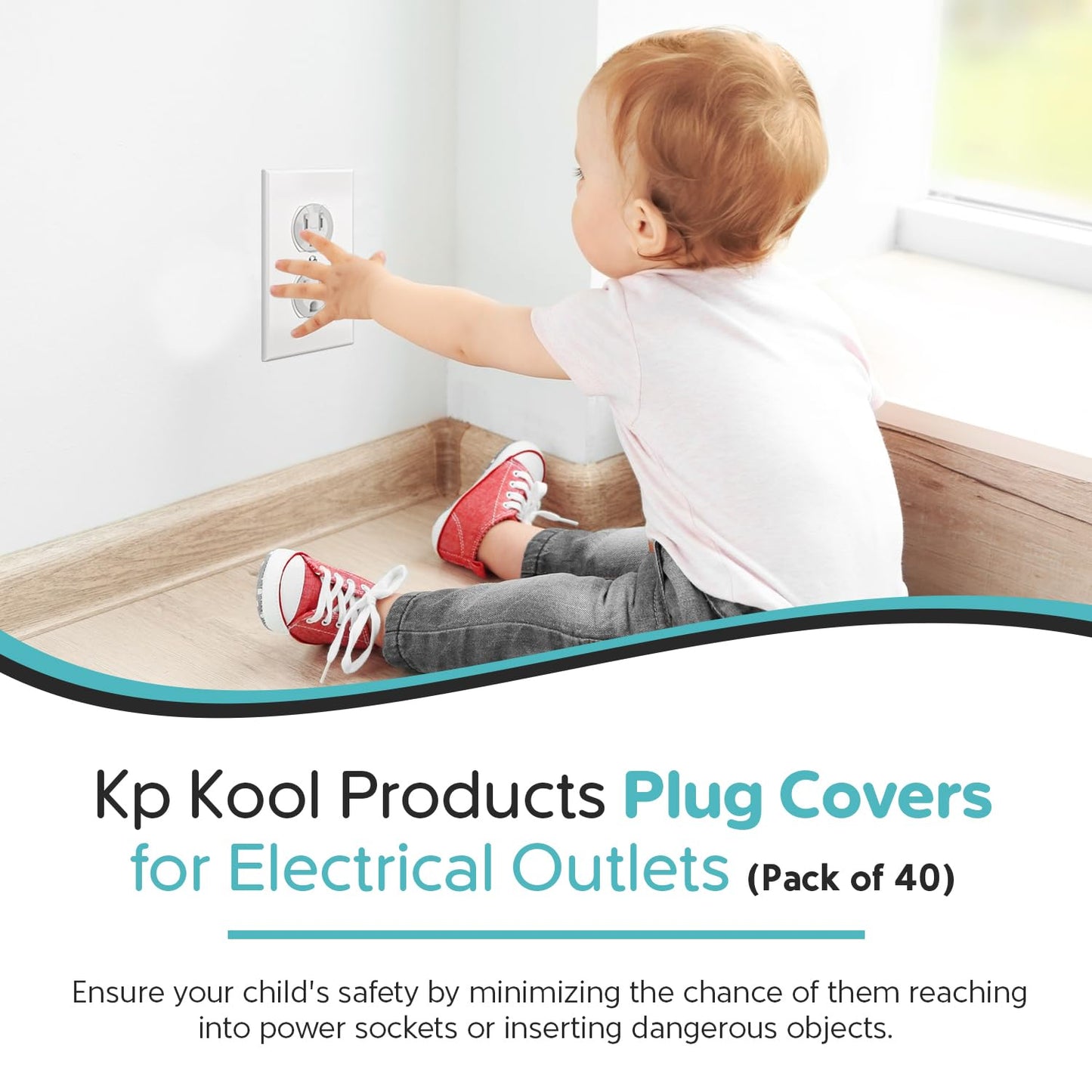 Kp Kool Products Plug Covers For Electrical Outlets - Socket Outlet Covers For Baby Proofing - Safety Plug Covers For Child'S Pr