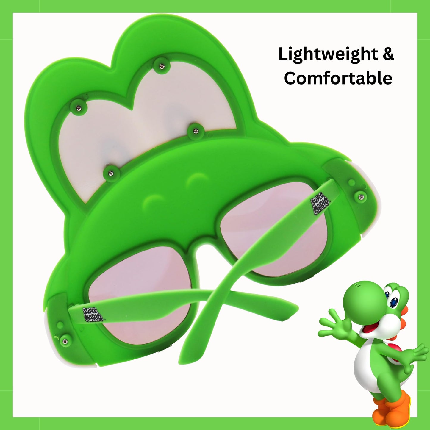 Sun-Staches Nintendo Yoshi Official Sunglasses, Uv400 Costume Accessory, Mask, Dress Up, One Size Fits Most