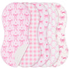 SmoothNovelty 5 Pack Pink Bow Baby Burp Cloths Soft Absorbent Burping Rags for Newborns 19x9 Spit up Cloths for Boy Girl Newborn