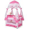 HONEY JOY 4-in-1 Pack and Play with Canopy, Portable Baby Playard w/Changing Table and Infant Bassinet, Cute Toys & Music, Folda
