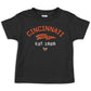 Retro Pennant Baby Apparel For Cincinnati Football Fans (Nb-7T) (Black Toddler Tee, 2T)