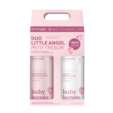 ATTITUDE Baby 2-in-1 Shampoo & Body Wash and Baby Lotion Set, EWG Verified, Dermatologically Tested Soap and Moisturizing Cream,