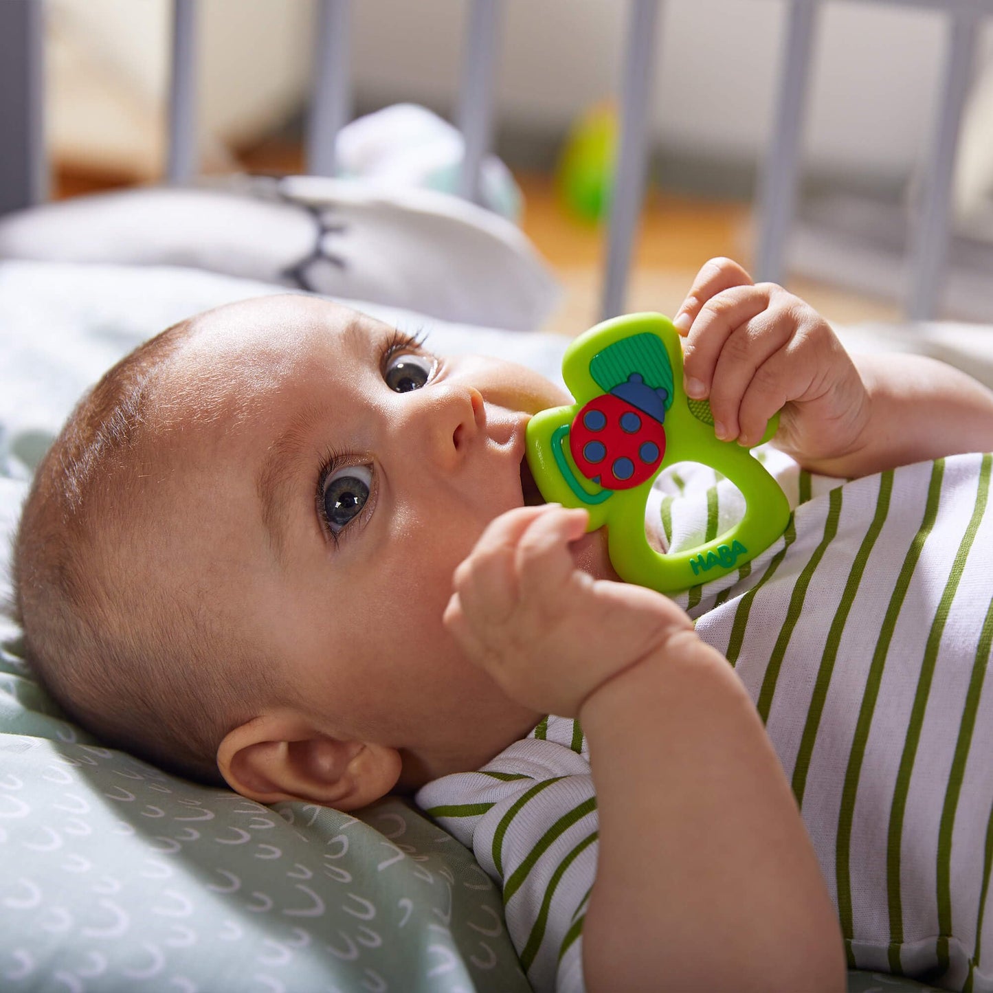 Haba Spring Teething Toys Bundle Includes: Easter Gifts For Babies Bunny Teether And St Patrick'S Day Gifts Shamrock Silicone Ba
