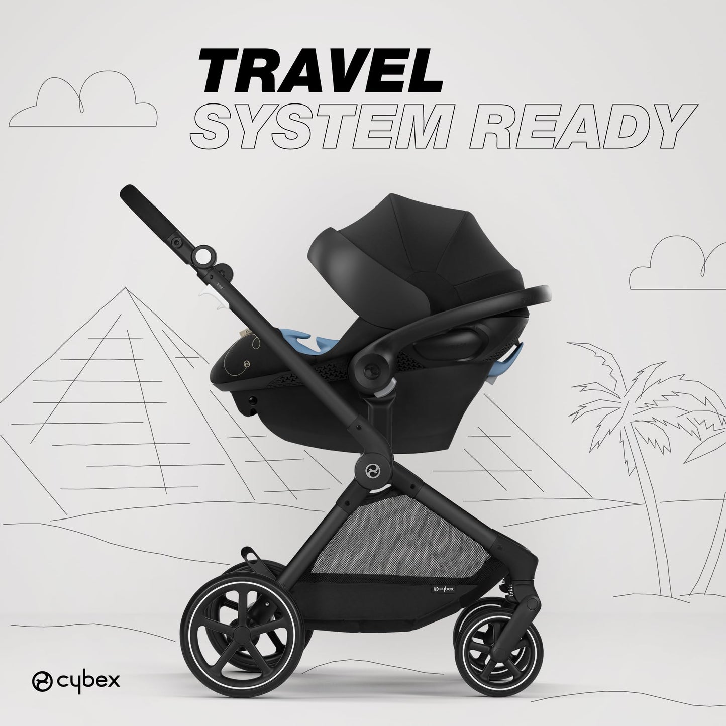 Cybex Eos 2-In-1 Stroller, Moon Black