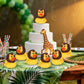 Jexine 24 Pieces Rubber Ducks 4 Styles Assorted Rubber Fun and Adorable Gifts Birthday Party Supplies Bathtub Floating Ducking R