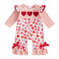 My First Valentines Day Baby Girl Outfit Love Heart Letter Long Sleeve Romper Newborn Spring Jumpsuit Clothes (A-Red, 0-3 Months