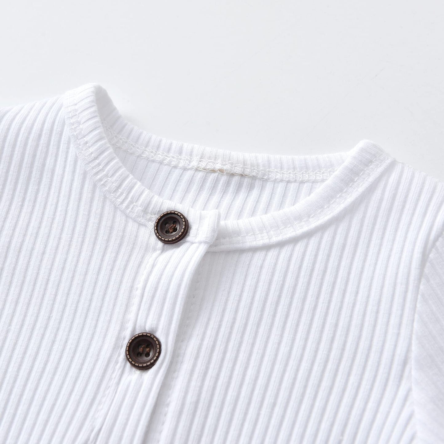 Baby Boy Girl 2 Pack Solid Romper Short/Long Sleeve One Piece Jumpsuits Clothes Sets (White & Black, 0-3 Months)