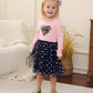 Toddler Tutu Dress Girls Baby Pink Sequin Heart Love Flower Tulle Long Sleeve Party Girl Valentines Day Dresses 18 24 Months