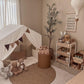 Uniklook Padded Quilted Leather Round 47' 120Cm Play Mat | Indoor Outdoor | Reversible Tan + Cream | Timmy Time Mat Crawling Pl