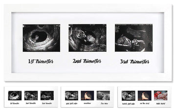 IHEIPYE Triple Sonogram Pregnancy Frame - Baby Ultrasound Picture Frame with Story for Expecting Parents, Baby Grow Through All 