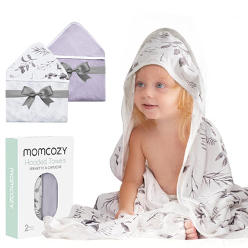 Momcozy Hooded Baby Towel, 2 Pack And Cotton Bath Towel With Hooded, Large 35 X 35 Inch, Baby Towel Set For Boy Or Girl,Infant A