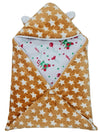 First Kick Baby Velvet Blankets New Born Pack of Hooded Supersoft Durable 3 Layered Quilt Blanket for Baby Boy and Baby Girl