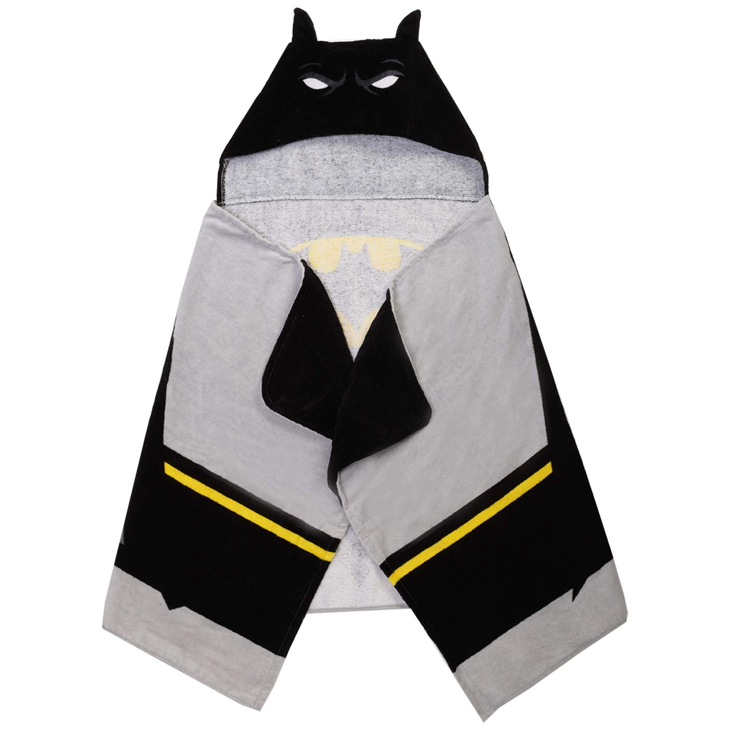 Batman Kids Bath/Pool/Beach Super Soft Cotton Terry Hooded Towel Wrap, 24' X 50', By Franco
