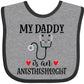 Inktastic Anesthesiologist Daddy Baby Gift Baby Bib Heather And Black 2D88C