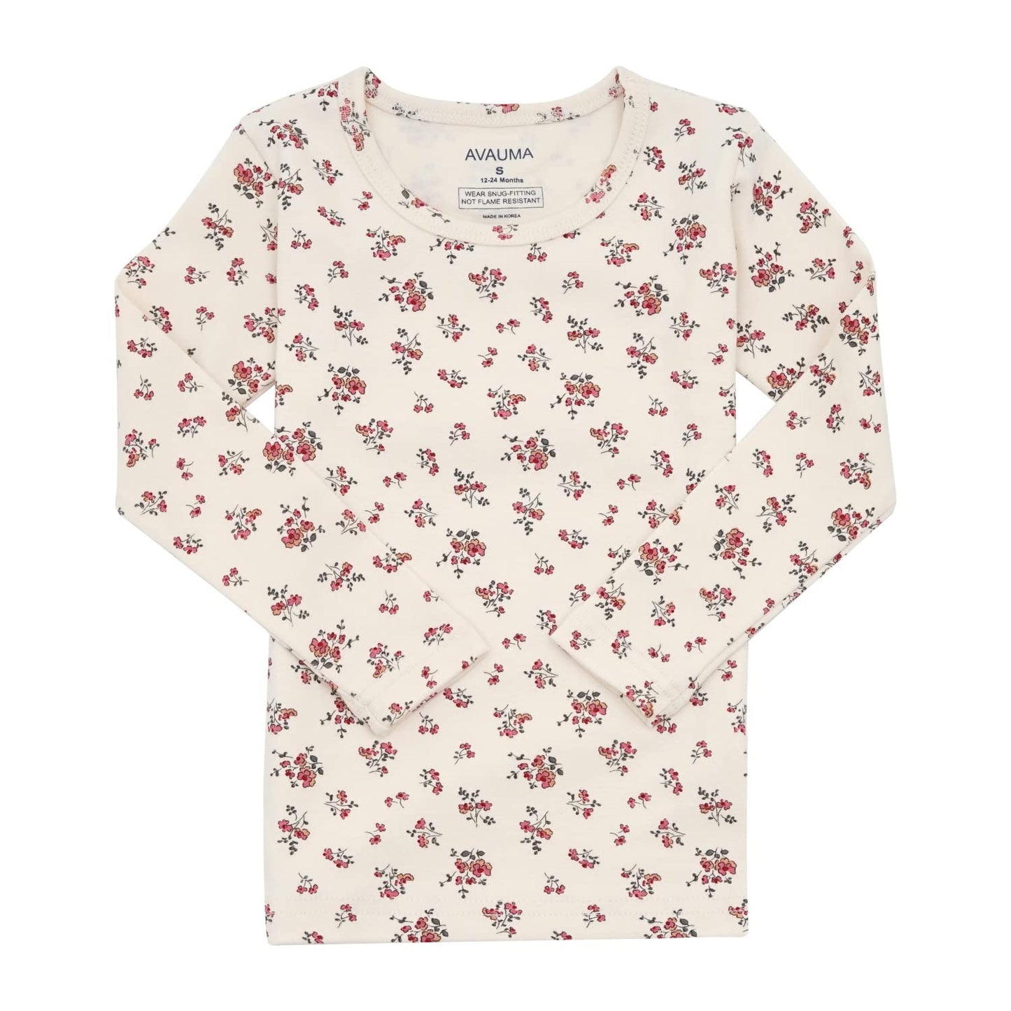 Avauma Baby Boys Girls Pajama Set 6M-7T Kids Cute Toddler Snug Fit Pattern Design Pjs Cotton Sleepwear Flower Pattern (Daily.Ivo