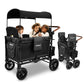 WONDERFOLD W4 Luxe Stroller Wagon (4 Seater)  Collapsible Wagon Stroller with Seats with Magnetic Buckle 5Point Harnesses and 