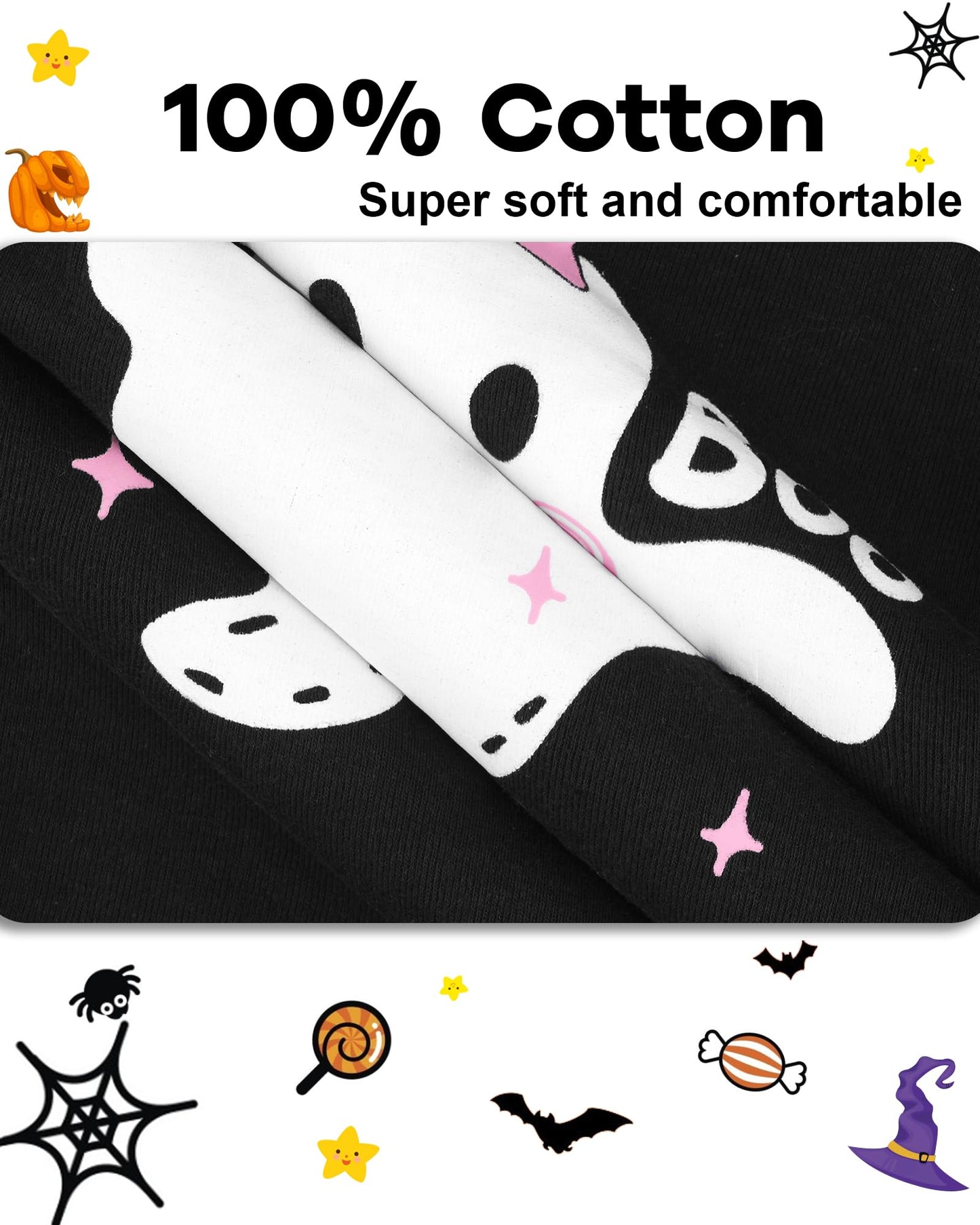 Daughter Queen Girls Halloween Pajamas 18-24 Month Baby Toddler Ghost Pjs 100% Cotton Comfy Soft Pj Sets Sleepwear Jammies Cloth